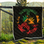 Rasta Peace Sign Print Quilt