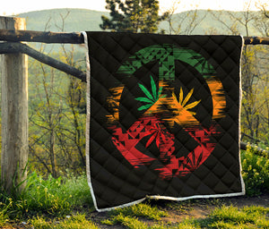 Rasta Peace Sign Print Quilt