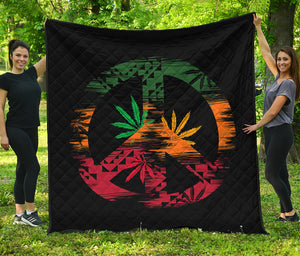 Rasta Peace Sign Print Quilt