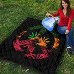 Rasta Peace Sign Print Quilt