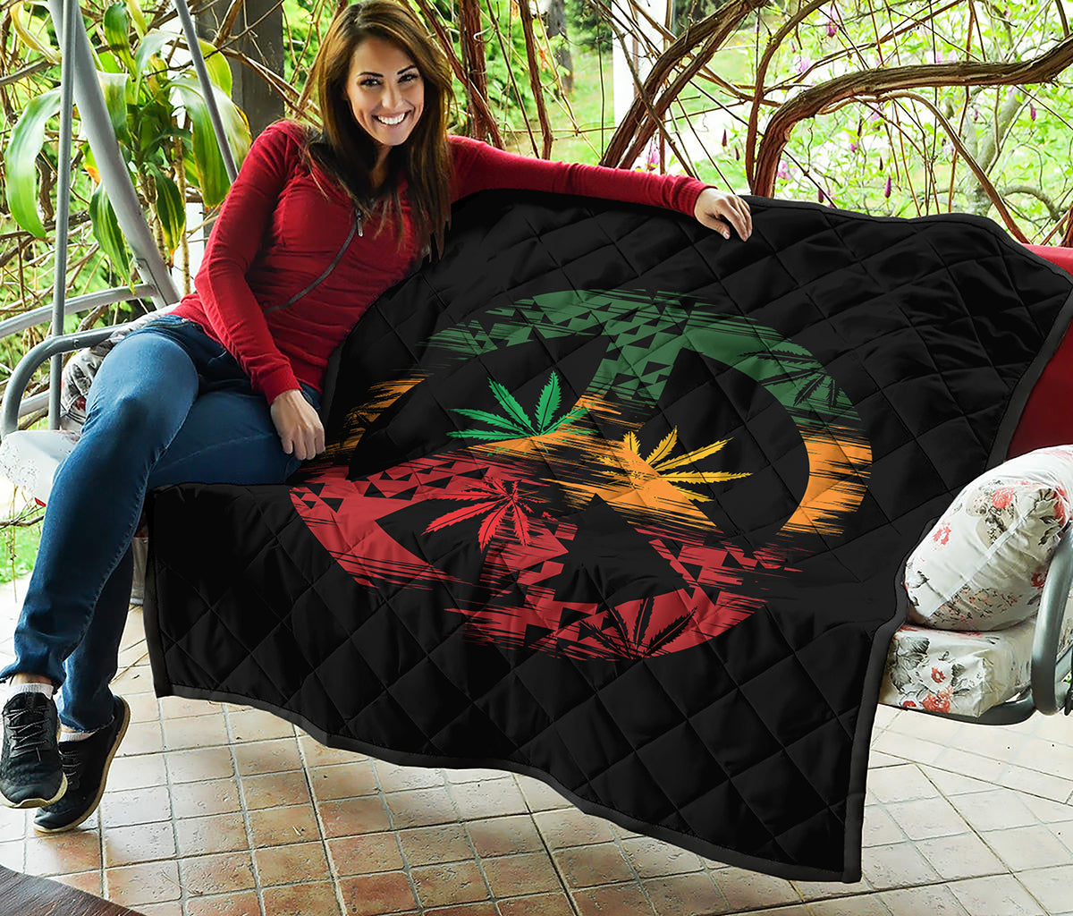 Rasta Peace Sign Print Quilt