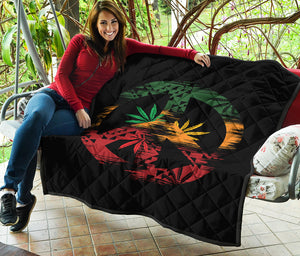 Rasta Peace Sign Print Quilt