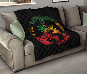 Rasta Peace Sign Print Quilt