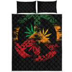 Rasta Peace Sign Print Quilt Bed Set