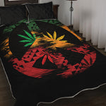 Rasta Peace Sign Print Quilt Bed Set