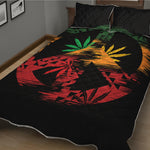 Rasta Peace Sign Print Quilt Bed Set