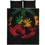 Rasta Peace Sign Print Quilt Bed Set