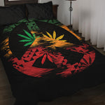 Rasta Peace Sign Print Quilt Bed Set