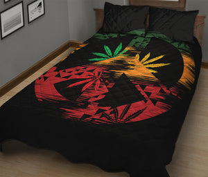 Rasta Peace Sign Print Quilt Bed Set