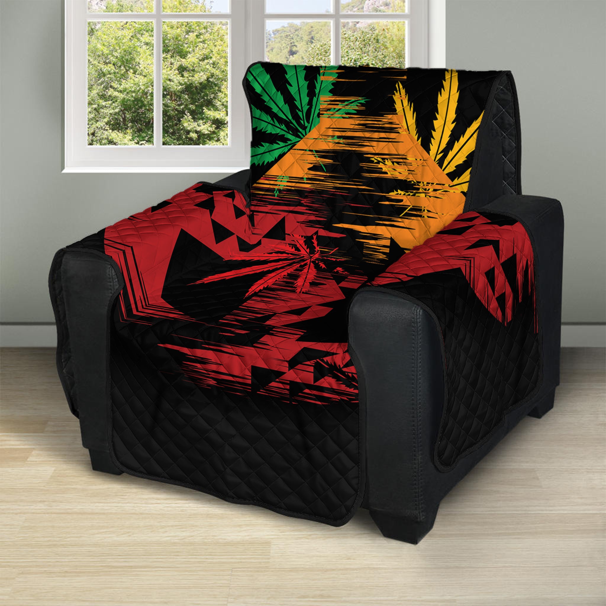 Rasta Peace Sign Print Recliner Protector