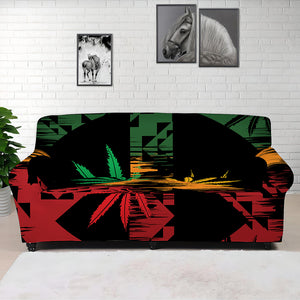 Rasta Peace Sign Print Sofa Cover