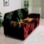 Rasta Peace Sign Print Sofa Cover