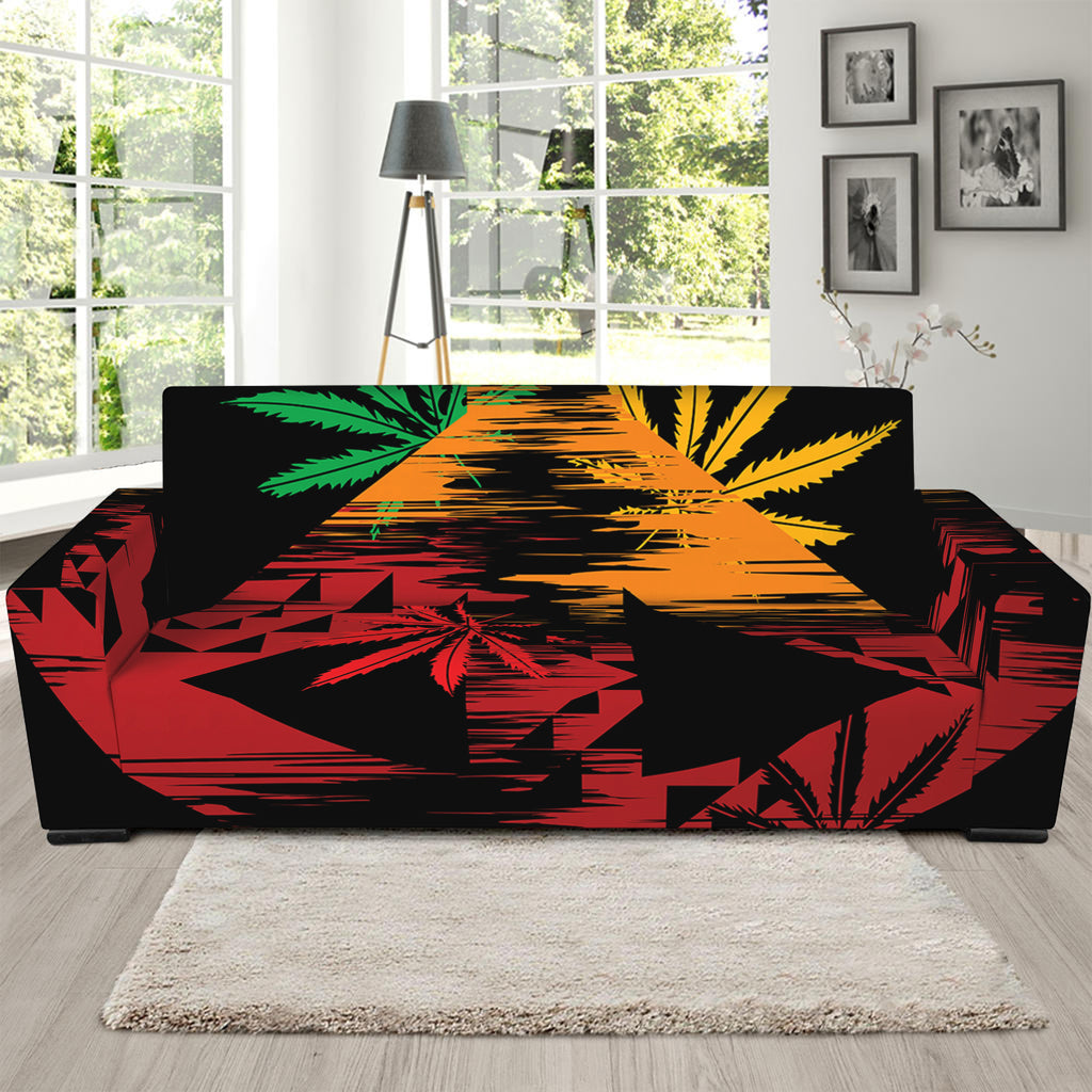 Rasta Peace Sign Print Sofa Slipcover