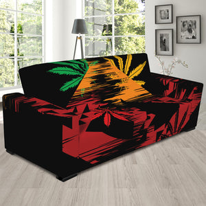 Rasta Peace Sign Print Sofa Slipcover