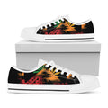 Rasta Peace Sign Print White Low Top Sneakers