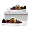 Rasta Peace Sign Print White Low Top Shoes