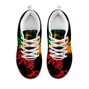 Rasta Peace Sign Print White Sneakers