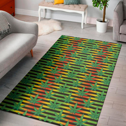 Rasta Striped Pattern Print Area Rug