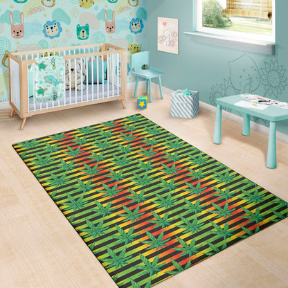 Rasta Striped Pattern Print Area Rug