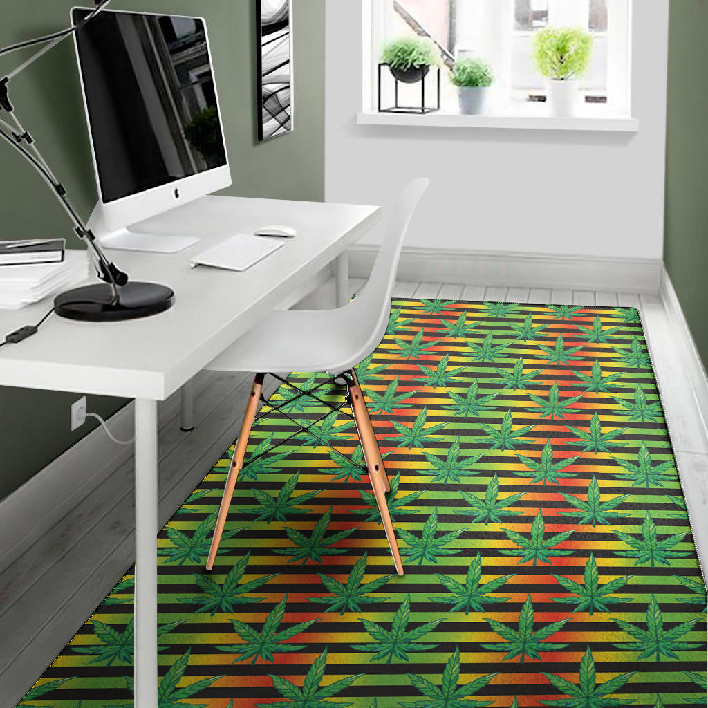 Rasta Striped Pattern Print Area Rug