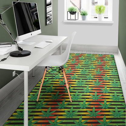 Rasta Striped Pattern Print Area Rug