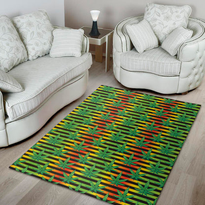 Rasta Striped Pattern Print Area Rug