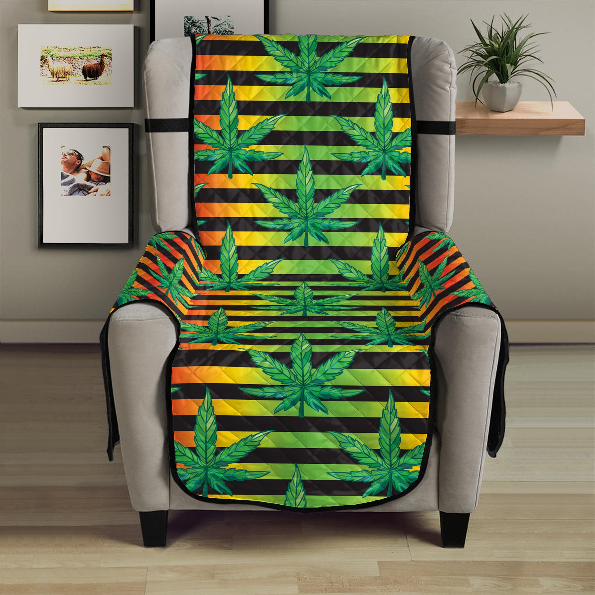 Rasta Striped Pattern Print Armchair Protector