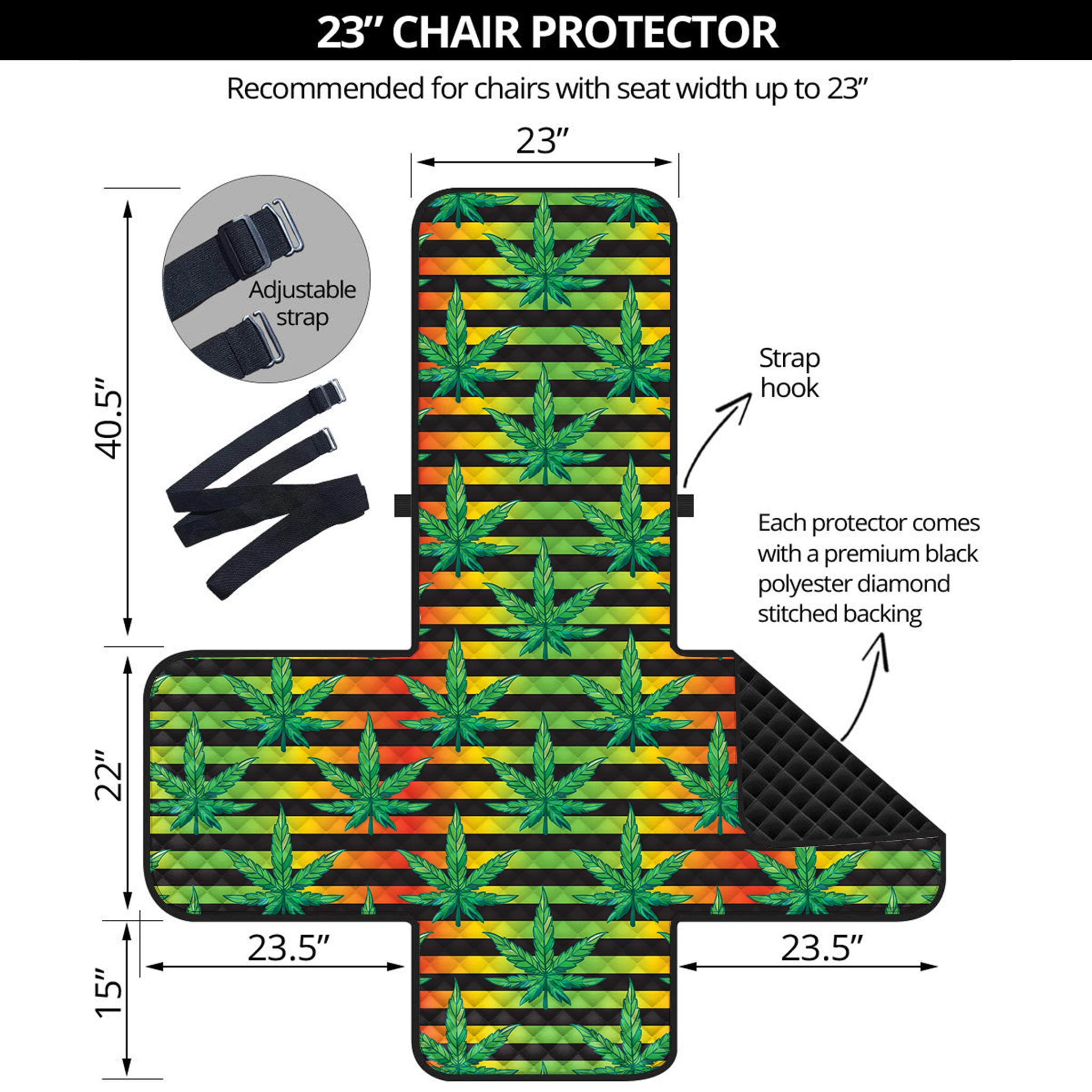 Rasta Striped Pattern Print Armchair Protector