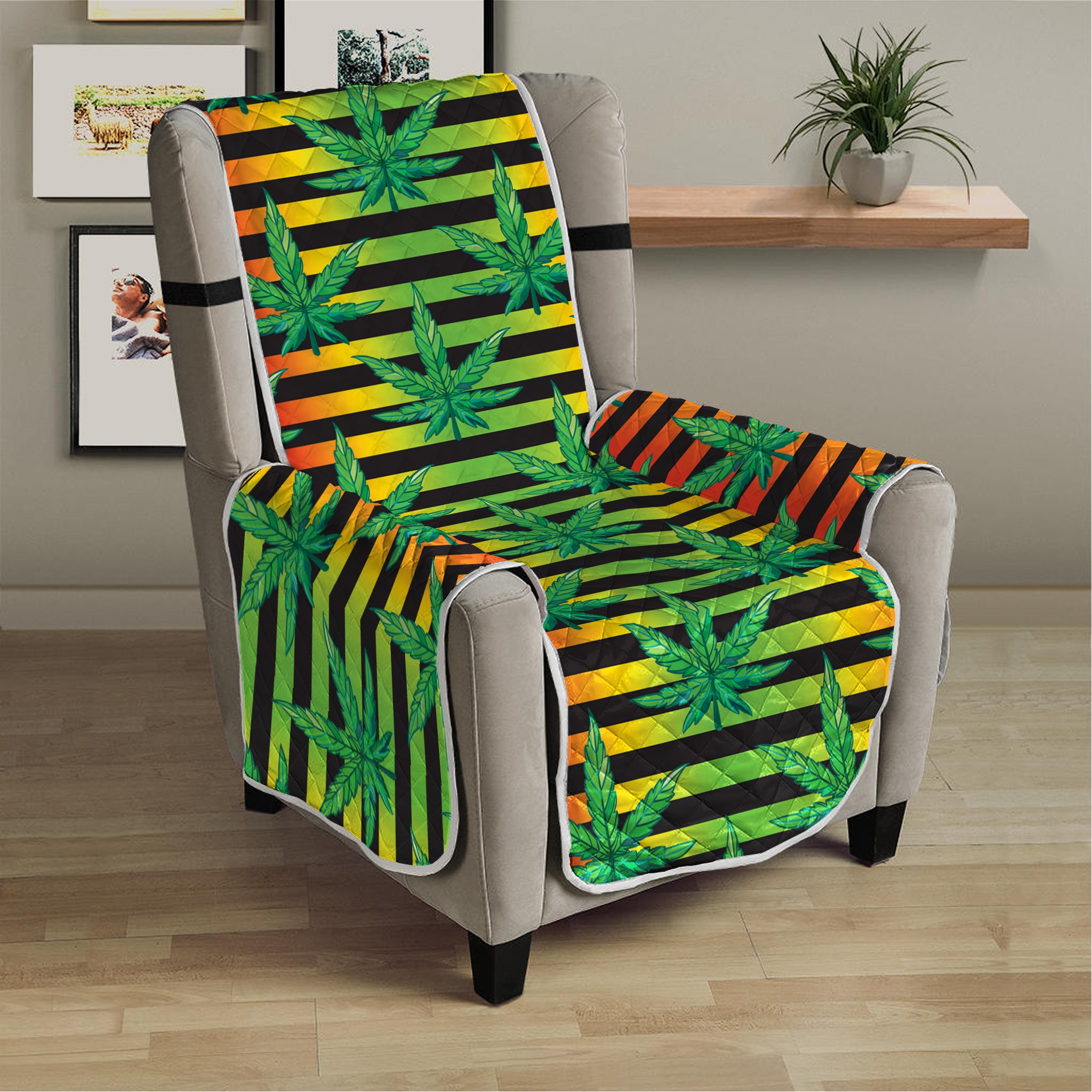 Rasta Striped Pattern Print Armchair Protector