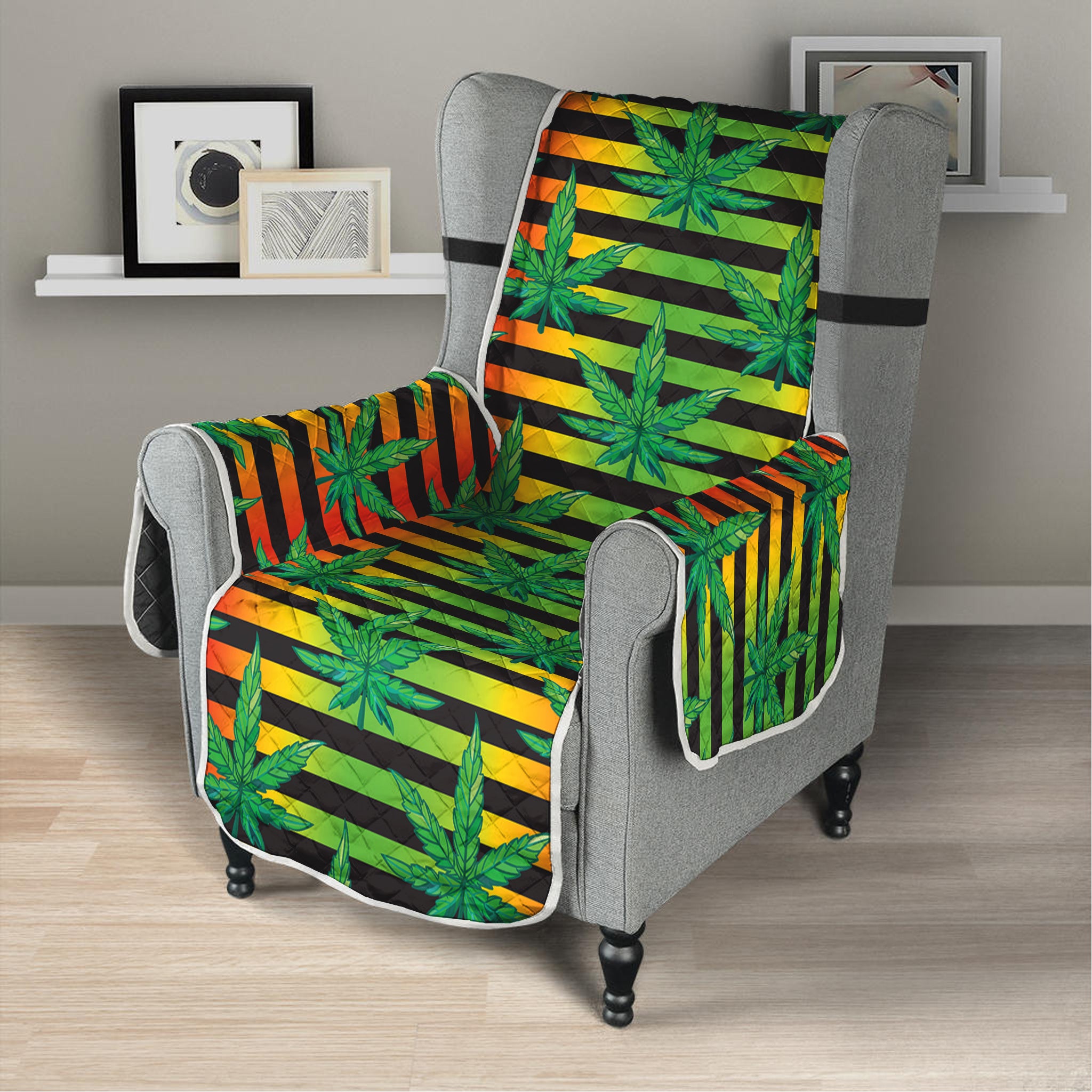 Rasta Striped Pattern Print Armchair Protector