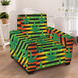 Rasta Striped Pattern Print Armchair Slipcover