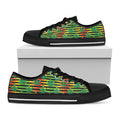 Rasta Striped Pattern Print Black Low Top Sneakers