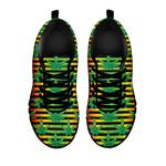 Rasta Striped Pattern Print Black Sneakers