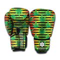Rasta Striped Pattern Print Boxing Gloves