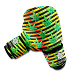 Rasta Striped Pattern Print Boxing Gloves