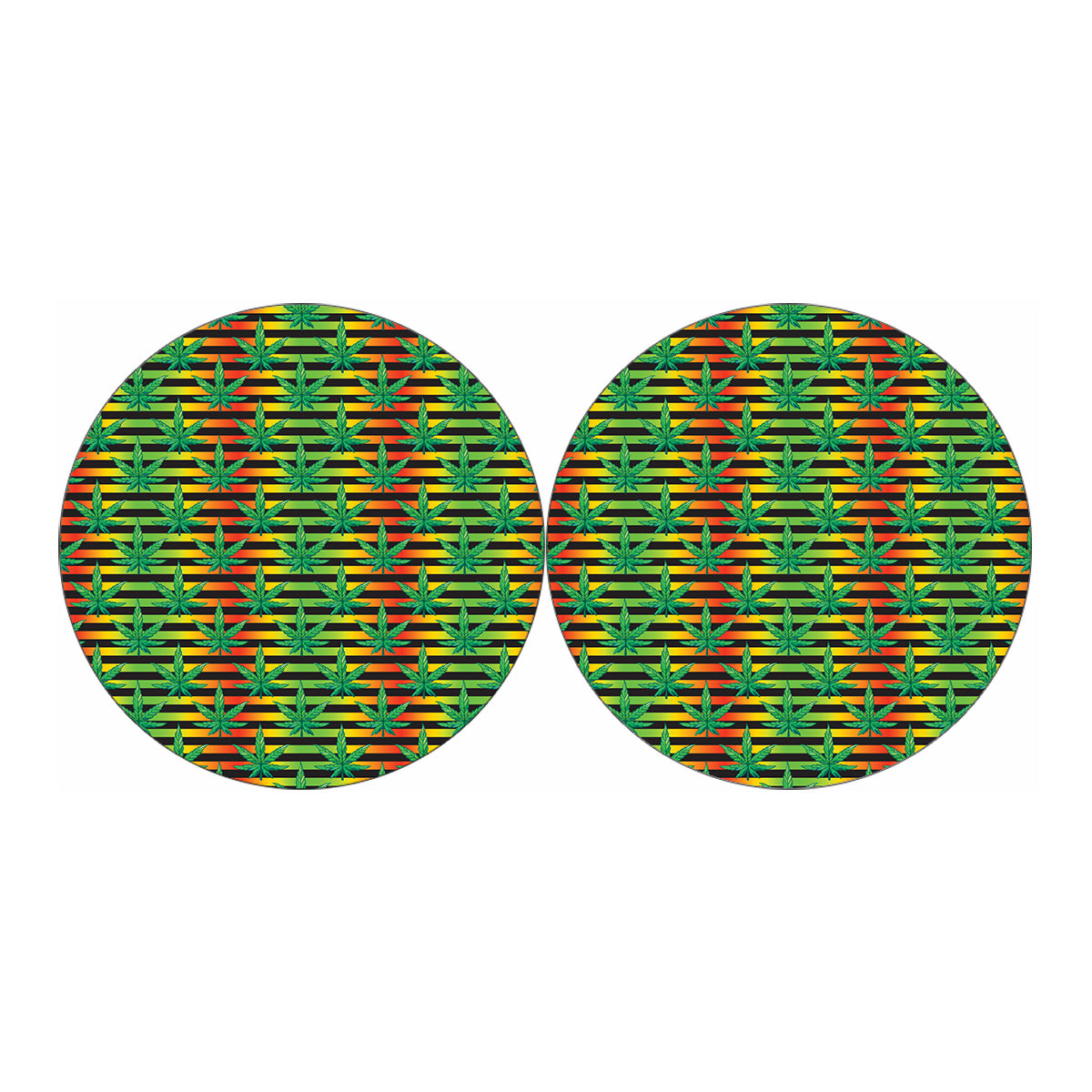 Rasta Striped Pattern Print Car Coasters