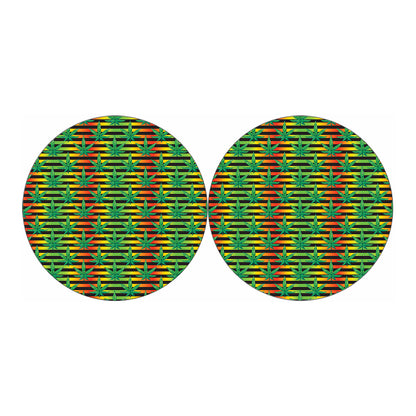 Rasta Striped Pattern Print Car Coasters