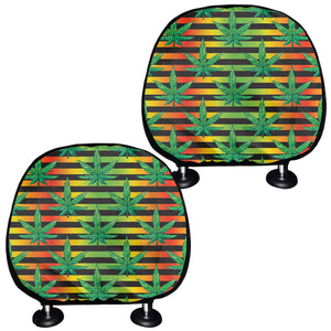 Rasta Striped Pattern Print Car Headrest Covers