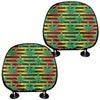 Rasta Striped Pattern Print Car Headrest Covers