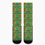 Rasta Striped Pattern Print Crew Socks