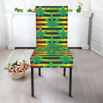 Rasta Striped Pattern Print Dining Chair Slipcover