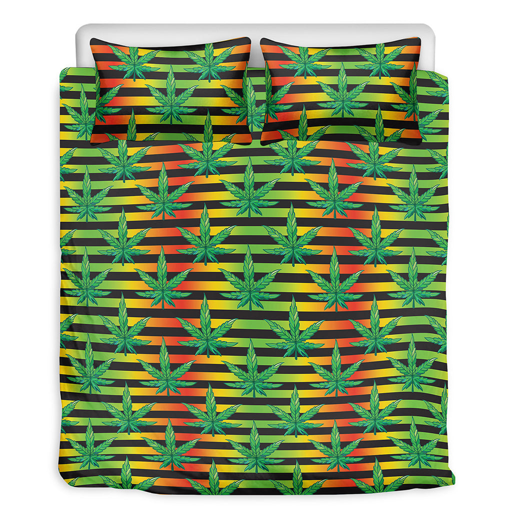 Rasta Striped Pattern Print Duvet Cover Bedding Set