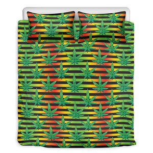 Rasta Striped Pattern Print Duvet Cover Bedding Set