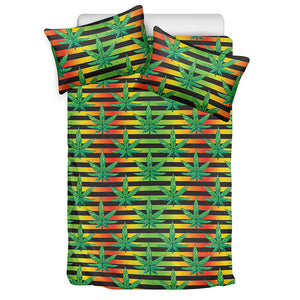 Rasta Striped Pattern Print Duvet Cover Bedding Set