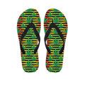 Rasta Striped Pattern Print Flip Flops
