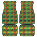 Rasta Striped Pattern Print Front and Back Car Floor Mats