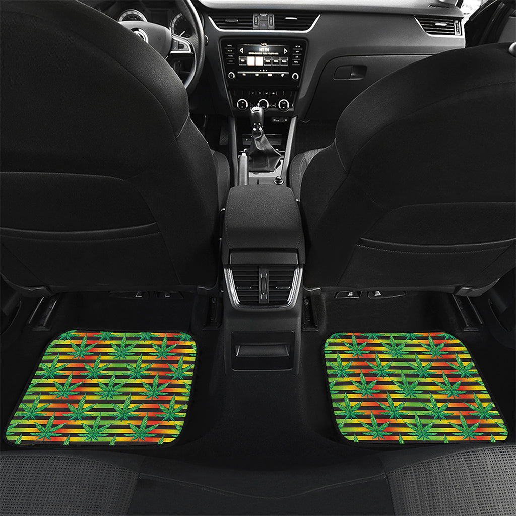 Rasta Striped Pattern Print Front and Back Car Floor Mats