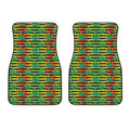 Rasta Striped Pattern Print Front Car Floor Mats