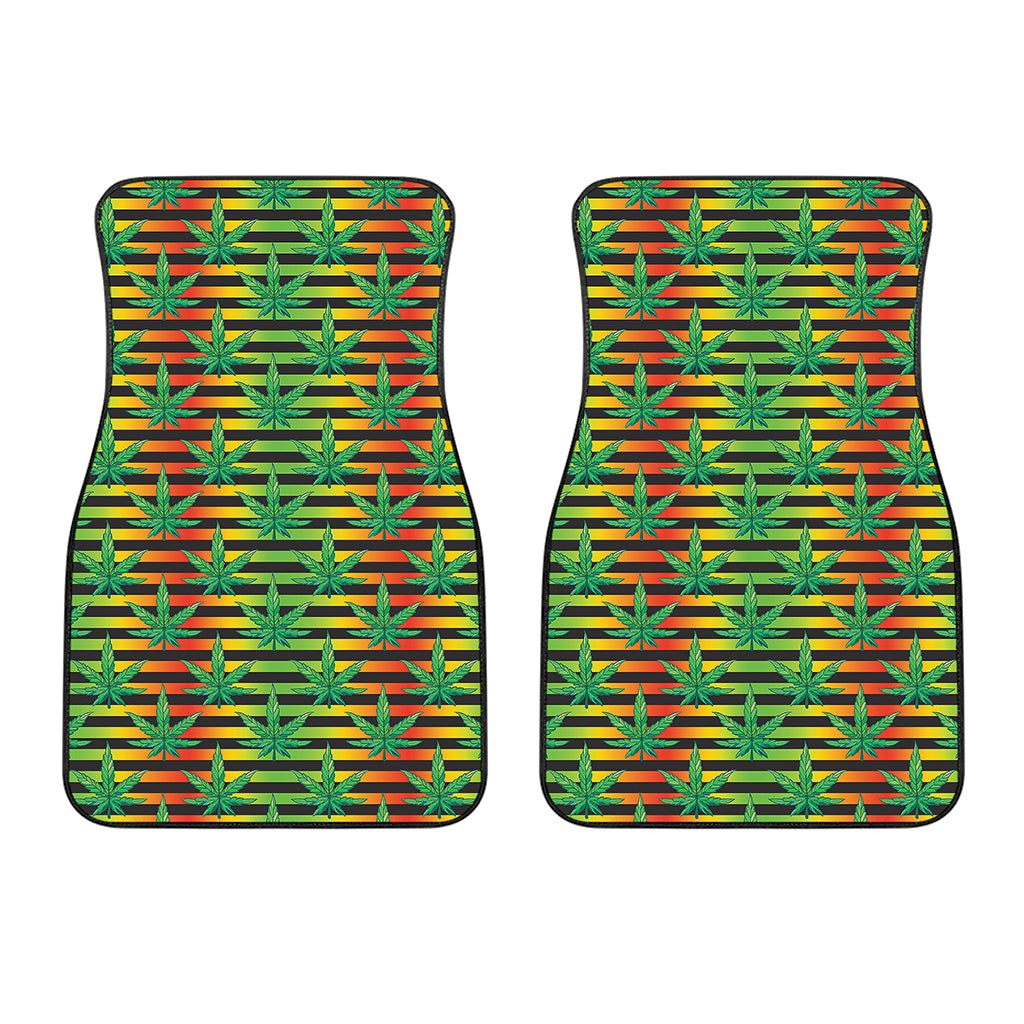 Rasta Striped Pattern Print Front Car Floor Mats