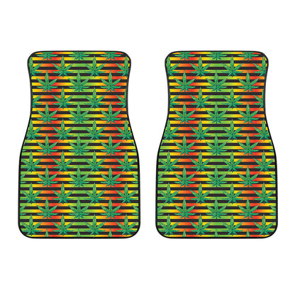 Rasta Striped Pattern Print Front Car Floor Mats